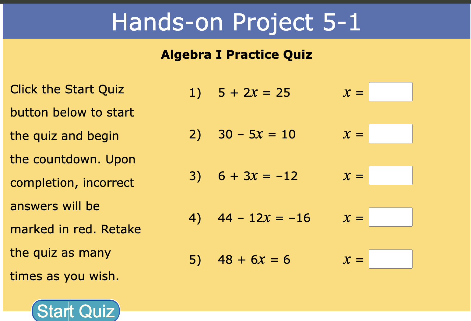 Project 5-1 Preview