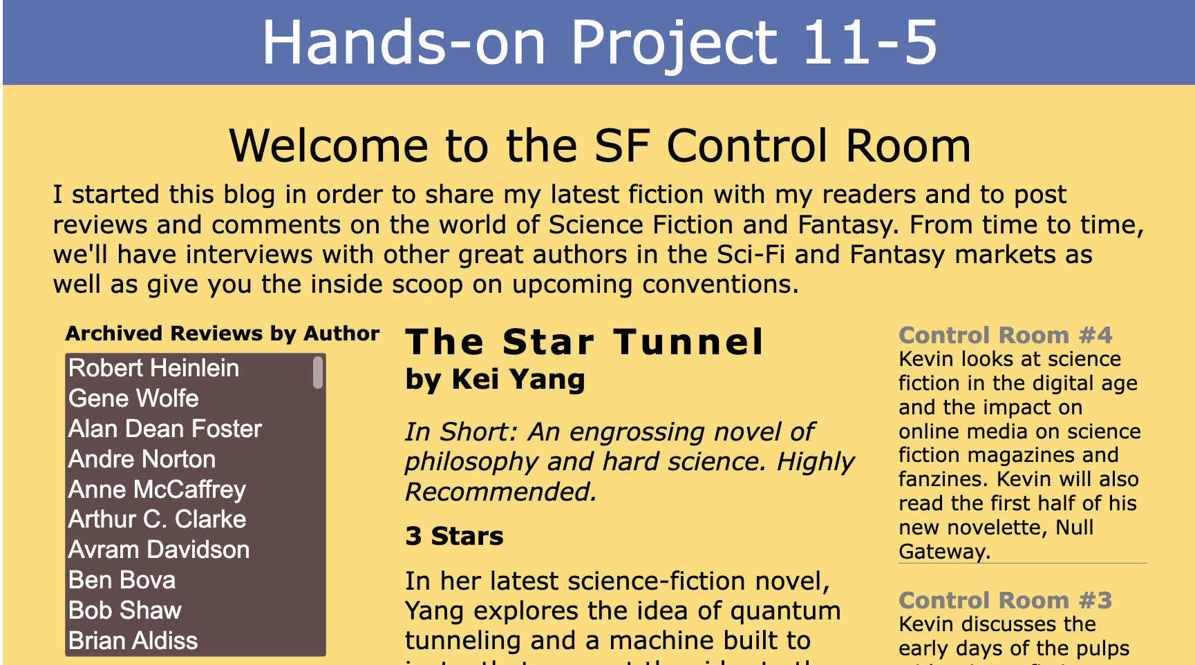 Project 11-5 Preview